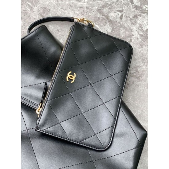 Repliche Borsa Chanel Maxi Shopping Tote AS5463 Nero Imitazioni False Online