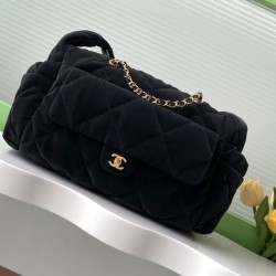 Repliche Borsa Chanel Maxi Bowling AS5055 Nero Imitazioni False Online