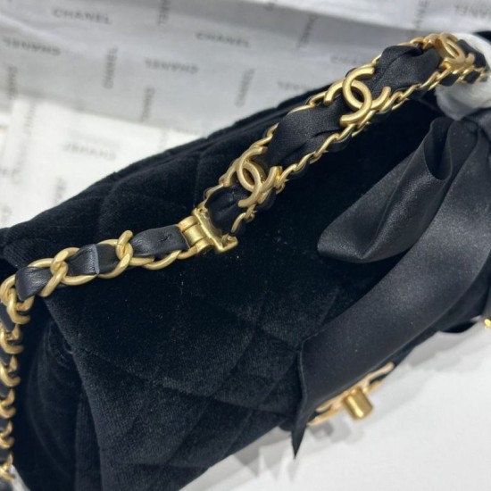 Repliche Borsa Chanel Mini con patta e manico AS5875 Nero Imitazioni False Online