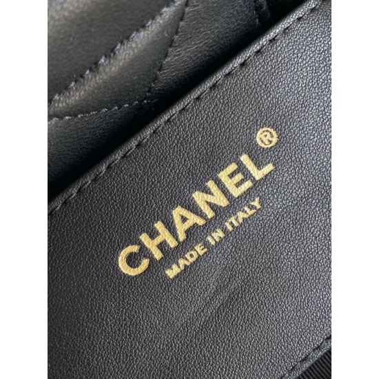 Repliche Borsa Chanel Mini con fiocco AS5849 Pelle di agnello Nero Imitazioni False Online