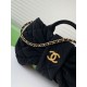 Repliche Borsa Chanel Mini con fiocco in nylon effetto velluto AS5849 Nero Imitazioni False Online