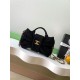 Repliche Borsa Chanel Mini con fiocco in nylon effetto velluto AS5849 Nero Imitazioni False Online