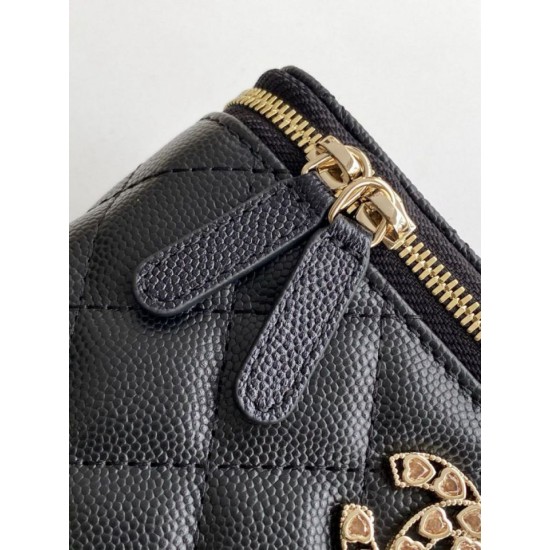 Repliche Borsa Chanel Vanity con catena AP4530 Nero Imitazioni False Online