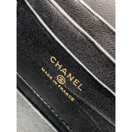 Repliche Borsa Chanel Vanity con catena AP4530 Nero Imitazioni False Online