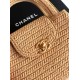 Repliche Borsa Chanel Kelly Tote in rafia Albicocca AS4416 Imitazioni False Online