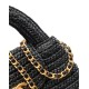 Repliche Borsa Chanel Kelly Tote in rafia Nero AS4416 Imitazioni False Online