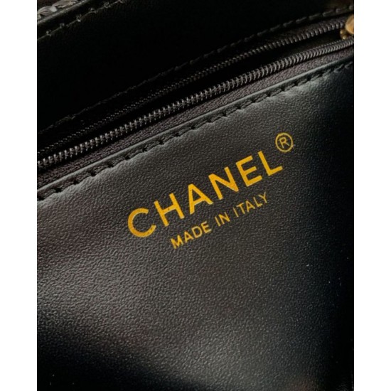 Repliche Borsa Chanel Kelly Tote in rafia Nero AS4416 Imitazioni False Online
