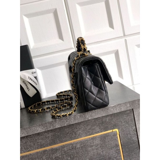 Repliche Borsa Chanel Piccola con patta e manico superiore AS5702 Nero Imitazioni False Online