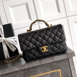 Repliche Borsa Chanel Piccola con patta e manico superiore AS5702 Nero Imitazioni False Online