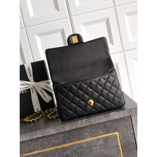 Repliche Borsa Chanel Piccola con patta e manico superiore AS5702 Nero Imitazioni False Online