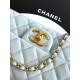 Repliche Borsa Chanel piccola con patta e manico superiore AS5702 Azzurro Imitazioni False Online