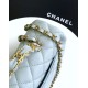 Repliche Borsa Chanel piccola con patta e manico superiore AS5702 Azzurro Imitazioni False Online