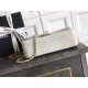 Repliche Borsa Chanel piccola con patta classica CF in pelle di agnello lucida bianca Imitazioni False Online