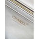 Repliche Borsa Chanel piccola con patta classica CF in pelle di agnello lucida bianca Imitazioni False Online