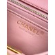 Repliche Borsa Chanel piccola con patta classica CF in pelle di agnello lucida rosa Imitazioni False Online