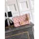 Repliche Borsa Chanel piccola con patta classica CF in pelle di agnello lucida rosa Imitazioni False Online