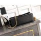 Repliche Borsa Chanel piccola con patta classica CF in pelle di agnello lucida nera Imitazioni False Online