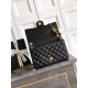 Repliche Borsa Chanel piccola con patta classica CF in pelle di agnello lucida nera Imitazioni False Online
