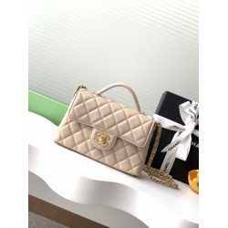 Repliche Borsa Chanel 25P piccola con patta e manico superiore AS5355 Albicocca Imitazioni False Online