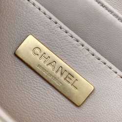 Repliche Borsa Chanel 25P piccola con patta e manico superiore AS5355 Albicocca Imitazioni False Online