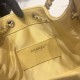 Repliche Chanel AS5293, borsa a secchiello con coulisse piccola Hobo Vintage, pelle di daino gialla Imitazioni False Online