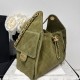 Repliche Chanel AS5293, borsa a secchiello con coulisse piccola Hobo Vintage Verde pelle di daino Imitazioni False Online