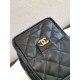 Repliche Chanel AS5293 Borsa a secchiello piccola Hobo Vintage con coulisse in vacchetta nera Imitazioni False Online