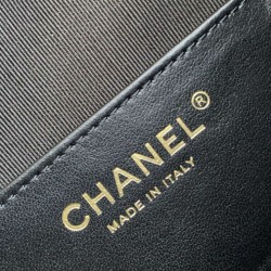 Repliche Chanel AS5293 Borsa a secchiello piccola Hobo Vintage con coulisse in vacchetta nera Imitazioni False Online