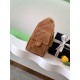Repliche Chanel AS5293 Borsa a secchiello piccola Hobo Vintage con coulisse in pelle scamosciata marrone Imitazioni False Online