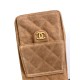 Repliche Chanel AS5293 Borsa a secchiello piccola Hobo Vintage con coulisse in pelle scamosciata marrone Imitazioni False Online