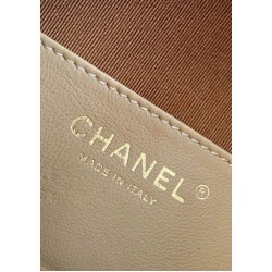 Repliche Chanel AS5293 Borsa a secchiello piccola Hobo Vintage con coulisse in pelle scamosciata marrone Imitazioni False Online