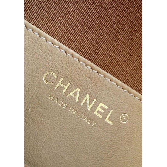 Repliche Chanel AS5293 Borsa a secchiello piccola Hobo Vintage con coulisse in pelle scamosciata marrone Imitazioni False Online