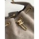 Repliche Chanel AS5293 Borsa a secchiello piccola Hobo Vintage con coulisse in pelle scamosciata viola chiaro Imitazioni False Online