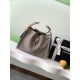 Repliche Chanel AS5293 Borsa a secchiello piccola Hobo Vintage con coulisse in pelle scamosciata viola chiaro Imitazioni False Online