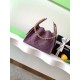 Repliche Chanel AS5293 Borsa a secchiello piccola Hobo Vintage con coulisse in pelle scamosciata viola Imitazioni False Online