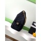 Repliche Chanel AS5293 Borsa a secchiello piccola Hobo Vintage con coulisse in denim nero Imitazioni False Online