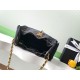 Repliche Chanel AS5293 Borsa a secchiello piccola Hobo Vintage con coulisse in denim nero Imitazioni False Online
