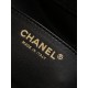 Repliche Chanel AS5293 Borsa a secchiello piccola Hobo Vintage con coulisse in denim nero Imitazioni False Online