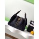 Repliche Chanel AS5293 Borsa a secchiello piccola Hobo Vintage con coulisse in denim nero Imitazioni False Online