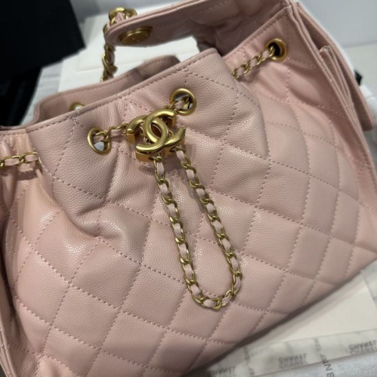 Replica Chanel AS5293 Borsa a secchiello piccola Hobo Vintage con coulisse in pelle di vitello granata rosa Imitazioni False Repliche Chanel AS5293 Borsa a secchiello piccola Hobo Vintage con coulisse in pelle di vitello granata rosa Imitazioni False Online