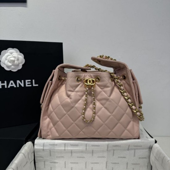 Replica Chanel AS5293 Borsa a secchiello piccola Hobo Vintage con coulisse in pelle di vitello granata rosa Imitazioni False Repliche Chanel AS5293 Borsa a secchiello piccola Hobo Vintage con coulisse in pelle di vitello granata rosa Imitazioni False Online