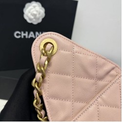 Repliche Chanel AS5293 Borsa a secchiello piccola Hobo Vintage con coulisse in pelle di vitello granata rosa Imitazioni False Online