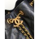 Repliche Chanel AS5293 Borsa a secchiello piccola Hobo Vintage con coulisse in pelle di vitello granata nera Imitazioni False Online