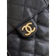 Repliche Chanel AS5293 Borsa a secchiello piccola Hobo Vintage con coulisse in pelle di vitello granata nera Imitazioni False Online