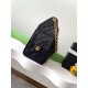 Repliche Chanel AS5293 Borsa a secchiello piccola Hobo Vintage con coulisse in pelle di vitello granata nera Imitazioni False Online