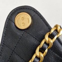 Repliche Chanel AS5293 Borsa a secchiello piccola Hobo Vintage con coulisse in pelle di vitello granata nera Imitazioni False Online