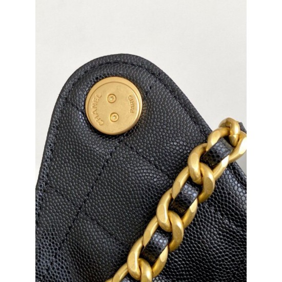 Repliche Chanel AS5293 Borsa a secchiello piccola Hobo Vintage con coulisse in pelle di vitello granata nera Imitazioni False Online