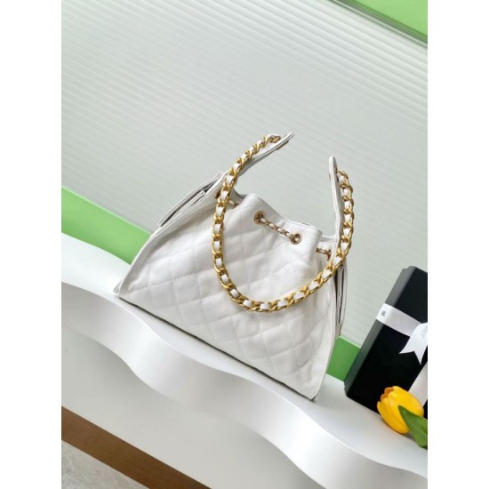 Replica Chanel AS5293 Borsa a secchiello piccola Hobo Vintage con coulisse in pelle di vitello granata Bianco Imitazioni False Repliche Chanel AS5293 Borsa a secchiello piccola Hobo Vintage con coulisse in pelle di vitello granata Bianco Imitazioni False Online