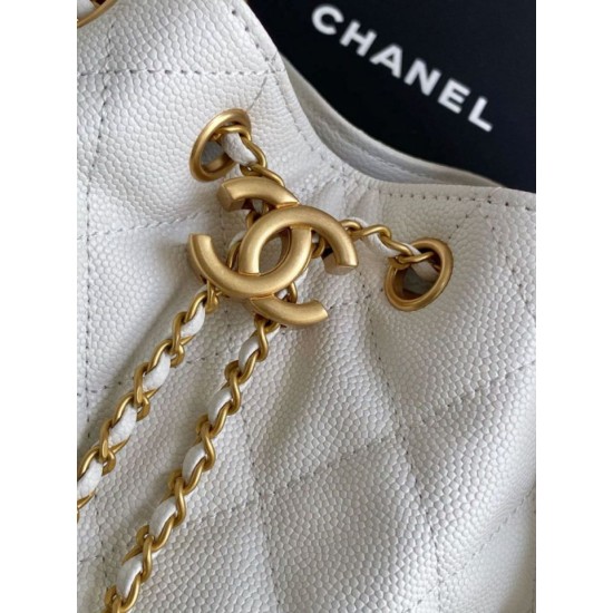 Replica Chanel AS5293 Borsa a secchiello piccola Hobo Vintage con coulisse in pelle di vitello granata Bianco Imitazioni False Repliche Chanel AS5293 Borsa a secchiello piccola Hobo Vintage con coulisse in pelle di vitello granata Bianco Imitazioni False Online