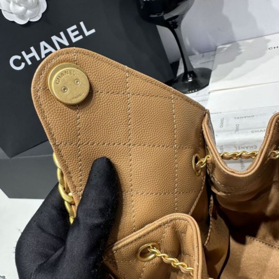 Replica Chanel 25c AS5293 Borsa a secchiello Hobo Vintage piccola con coulisse in pelle di vitello granata Marrone Imitazioni False Repliche Chanel 25c AS5293 Borsa a secchiello Hobo Vintage piccola con coulisse in pelle di vitello granata Marrone Imitazioni False Online